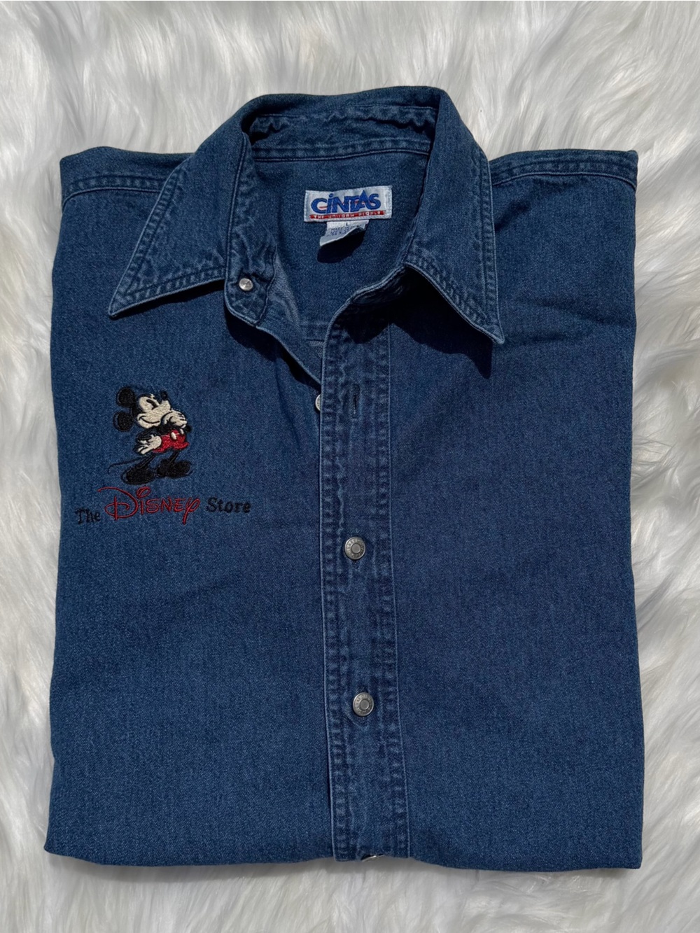 Vintage The‎ Disney Store Official Cast Member Denim Button Down Shirt